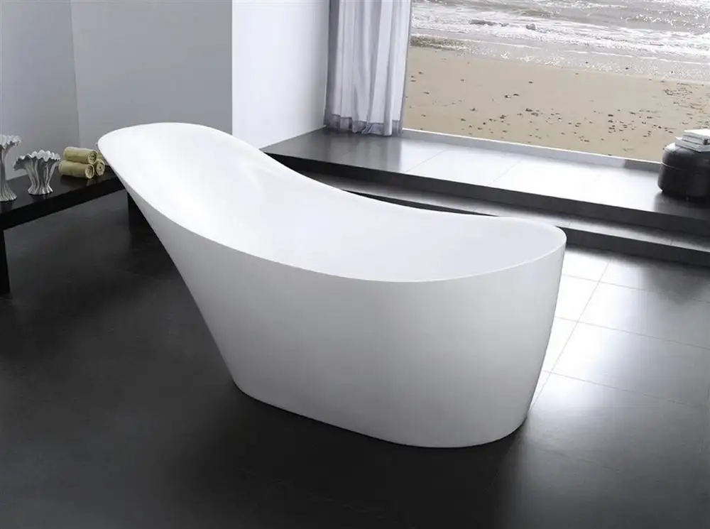 Aifol 63 Inch Modern deep Soaking Freestanding Acrylic bathroom Shoe clear fiber glass Bath Tub for adults