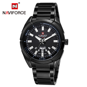 <span class=keywords><strong>NAVIFORCE</strong></span> <span class=keywords><strong>9038</strong></span> reloj de marca de lujo reloj de cuarzo impermeable relojes deportivos de acero completo negro relogio masculino - Product Image 4