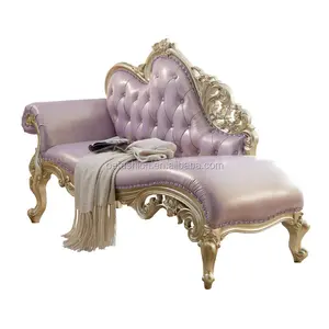 OE-FASHION 雕刻实木 imperial 美式风格皮革卧室皇家平面沙发