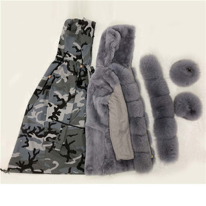 Ladies Rabbit Fur Lining Warm Fur <strong>Winter</strong> Clothes Real Fox Fur Parka <strong>Coats</strong> - Product Image 6