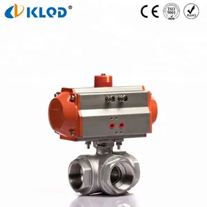 Pneumatic power L/T Type Stainless Steel BSPT BSP NPT Thread 3 Way Ball Valve