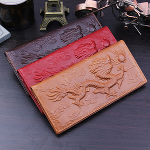 กระเป๋าสตางค์หนังแท้ลายมังกรจีนโบราณแบบยาว  พร้อมช่องใส่บัตร - Product Image 2
