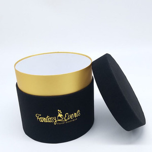 Boîte à chapeaux en velours, <span class=keywords><strong>ronde</strong></span> décorative, avec poignées, cylindre pour chapeaux, vente en gros - Product Image 2