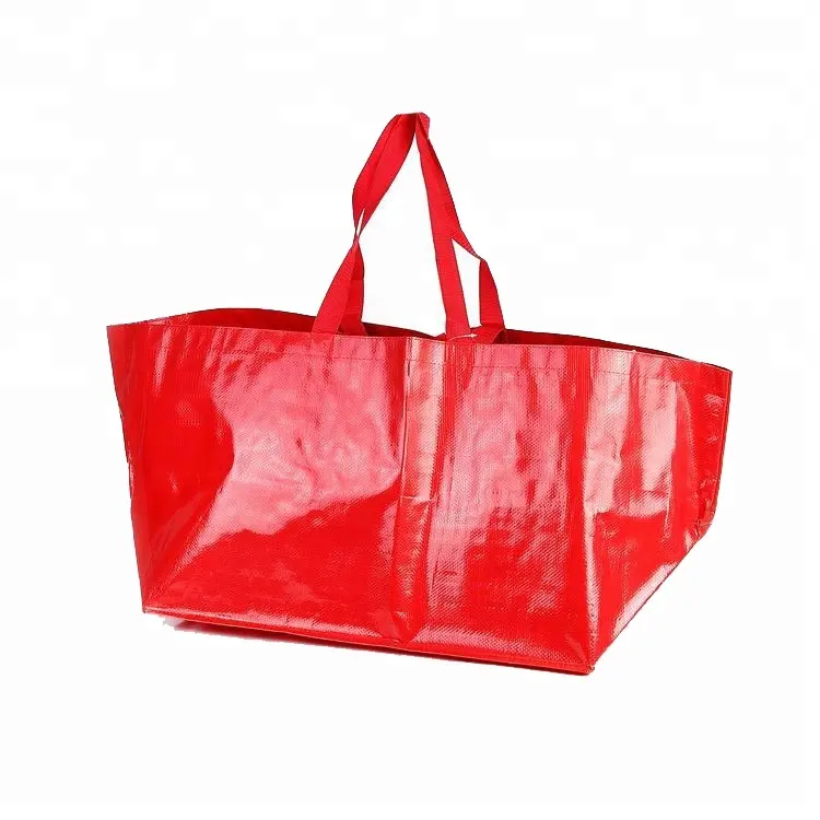 Modern stil özel tasarım promosyon kare alt PE giysi alışveriş çantası