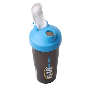 Forma elegante espacio plástico plegable Sport agua advertisting Shaker botella con bola de mezcla (24 oz.)