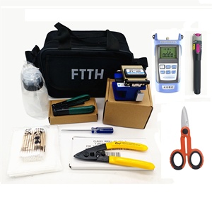 Kits de herramientas de fibra óptica de montaje FTTH, pelador de cables de, medidor de potencia óptica, <span class=keywords><strong>kit</strong></span> de empalme de fibra VFL FTTH - Product Image 1