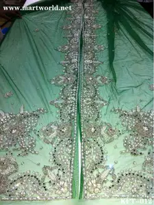 blue beaded Moroccan caftan fabric supplier (KFT-012)