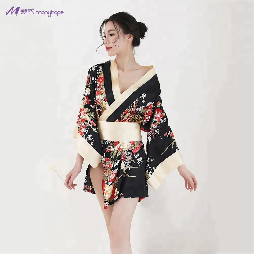 Design de moda hot sexy girls sem calcinha e sutiã sexy lingerie Japonês kimono