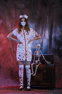 Costume de cosplay d'Halloween de style original, costume de zombie, costume de terreur, costume de jeu de rôle, lingerie de médecin et d'infirmière - Product Image 5