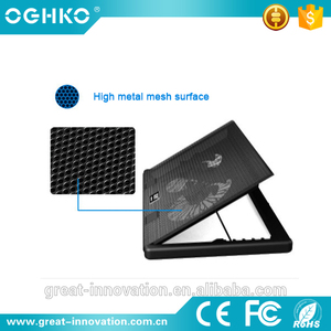 En aluminium portable ordinateur portable corée du sud stand cooling pad avec 2 ventilateurs - Product Image 2