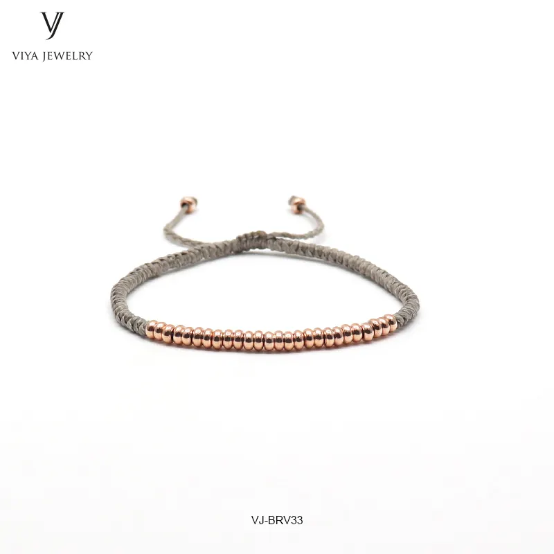 Großhandel modisches Perlenarmband 4mm Edelstahlperlen anpassbar geflochtenes Armband für Geschenkidee