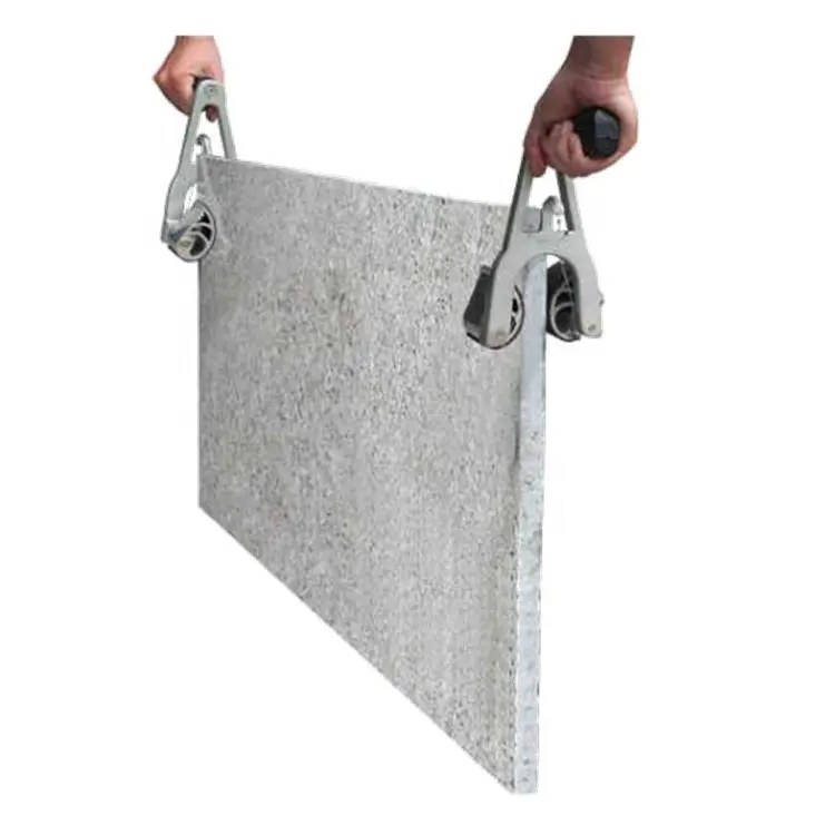 Portable single hand carry cable clamp lifter for stone slab