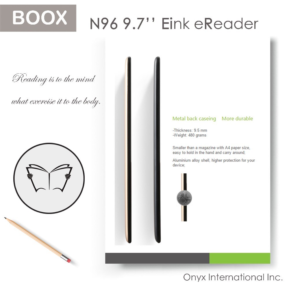 Boox N96 E-Reader - Advanced Display & Multi-Format Support