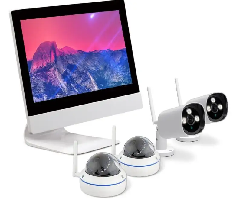 4 kanal 1080P 2 megapixel wireless nvr kit mit 10 zoll alle-in-einem monitor