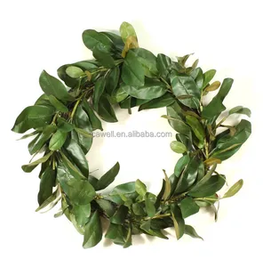 artificial magnolia leaf wreath