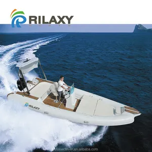 RILAXY High Speed Yacht Boat for sale, Low Price 24' Luxury RIB Boat with Orca Hypalon Tube RIB 730, Mini Yacht Made in China