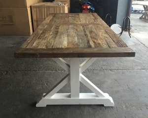 Rettangolo <span class=keywords><strong>di</strong></span> nozze bianco della fattoria tavolo da pranzo in <span class=keywords><strong>legno</strong></span> personalizzato per banchetti in <span class=keywords><strong>legno</strong></span> massello per eventi noleggio <span class=keywords><strong>di</strong></span> nozze - Product Image 5