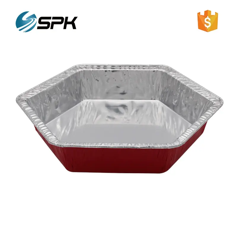 Disposable colored aluminium foil airline catering containers with inner tray