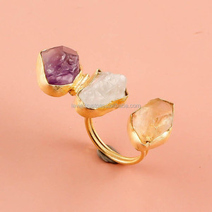925แหวนพลอยเงินสเตอร์ลิง, Citrine หยาบ, aquamarine. เครื่องประดับพลอยอเมทิสต์ผลิตเครื่องประดับแฮนด์เมดโบราณ - Product Image 1
