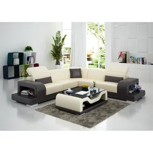 आधुनिक चमड़े के गर्म बेचने एल के आकार कोने झुकनेवाला सोफे फर्नीचर