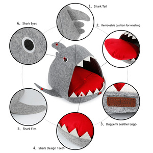 China pet food cat condo shark design cat cave with underblanket electric detachable - Product Image 6