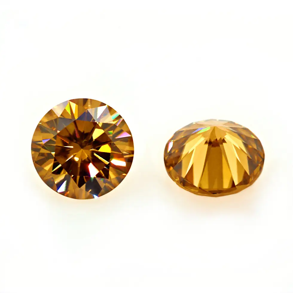GIGAJEWE Rough Moissanite Loose Diamond Golden Color Gemstone Moissanite Stone Hardness Beads Stone Jewelry