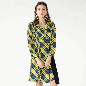 Damas primavera elegante <span class=keywords><strong>de</strong></span> la longitud <span class=keywords><strong>de</strong></span> la rodilla imprimir vendaje vestidos con mangas - Product Image 2