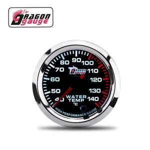 Dragon Alat Ukur Tujuh Warna Pointer 12 V 2 Inch 52 Mm Mobil Modifikasi Gauge 40 ~ 140 Alat Pengukur Suhu Air mobil Meter untuk DO5044