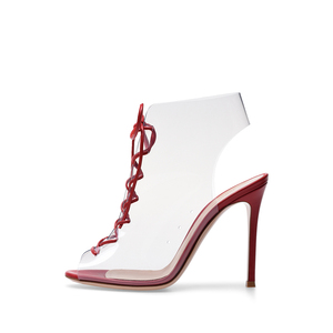 Commercio all'ingrosso Delle Donne Pattini di Vestito Sexy Tacchi A Spillo 2018 Estate <span class=keywords><strong>Scarpe</strong></span> IN PVC di Alta Sandali <span class=keywords><strong>Tacco</strong></span> Peep toe Lace up <span class=keywords><strong>Trasparente</strong></span> Chanel - Product Image 1