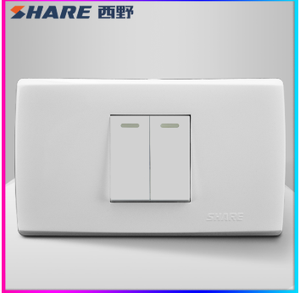 Interruptor de Pared Eléctrico de 2 Vías y 2 Botones, Tipo Americano/Canadiense, Panel Blanco, 118*75mm, 250V 10A - Product Image 5
