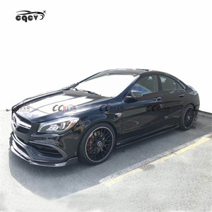 Kit de carrosserie en fibre de carbone, 4 pièces, haute qualité, pour <span class=keywords><strong>Mercedes</strong></span> Benz classe CLA CLA45 A et <span class=keywords><strong>mg</strong></span>, jupes latérales avant et arrière et becquet d'aile - Product Image 2