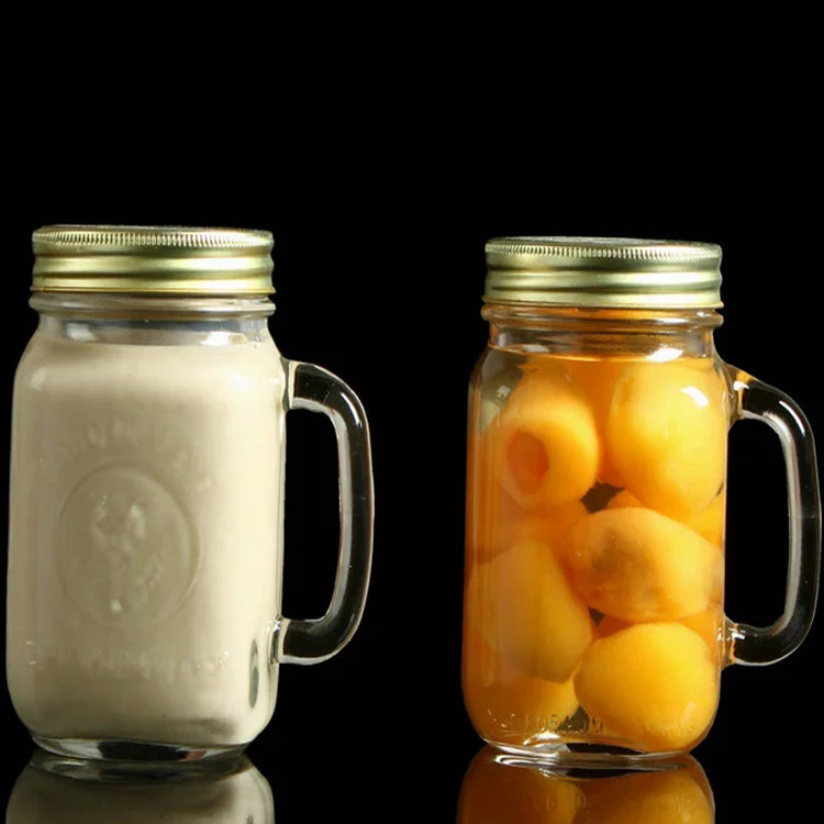 Mason Jar glass juice food storage mason glass jar OEM color with lid