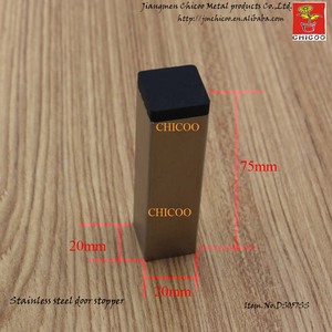 Decorazione residenziale acciaio quadrato fermaporta con paraurti nero - Product Image 2