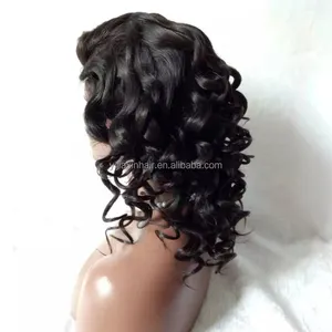 wholesale 150% density women hair wig very natural part any where 360 curly lace frontal wig with baby hair