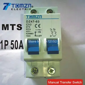 1P 50A MTS Manual transfer switch Circuit breaker MCB 50HZ/60HZ 400~