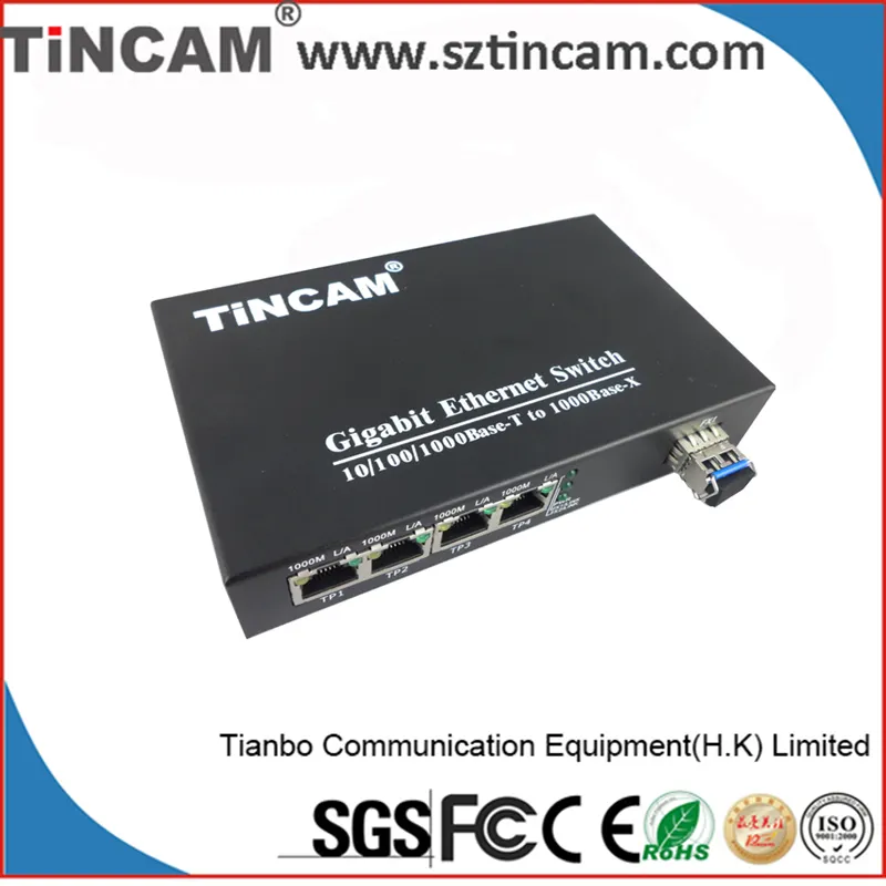 2 port fiber 4 RJ45 3com switch