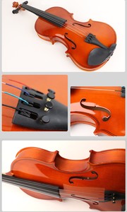 Violons en érable faits à la main avec accessoires inclus, en contreplaqué, avec archet en bois et ébène, face en épicéa et fond/côtés en bois massif - Product Image 6