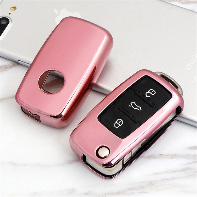CHSKY Car Key Cover for Volkswagen Vw Polo Passat B8 B5 B7 TIGUAN JETTA 6 Car Key Cover
