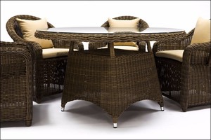 Novo estilo redondo mesa e cadeira conjunto de jantar em rattan - Product Image 2