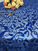 Maßgefertigte Runde Tischdecke Pailletten-Marmor Pailletten-Tischdecke Hochzeit Königsblau Pailletten-Tischdecke