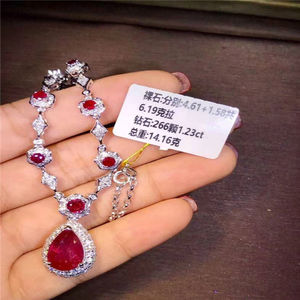 Indiano <span class=keywords><strong>gioielli</strong></span> in oro 18 k oro Del Sud Africa diamante reale naturale <span class=keywords><strong>rubino</strong></span> <span class=keywords><strong>collana</strong></span> per le donne insieme dei monili di modo - Product Image 5