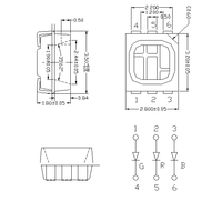 Plcc-6 Smd 3528 светодиод RGB 6-контактный светодиодный чип 2835 0,2 Вт 0,6 Вт 1,5 Вт