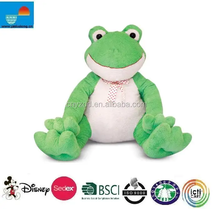 giant plush animals/big size plush frog toy/stuffed green frog toy