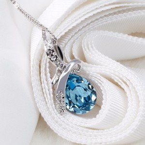 Collier pendentif en cristal Teemi Jinse Marque de luxe Hot Conception Plaqué Bleu Water Drop - Product Image 2