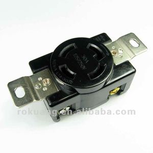 Prise industrielle 30A 125/250V à verrouillage par torsion WJ-6433B/NEMA L14-30R en matériau phénolique - Product Image 2