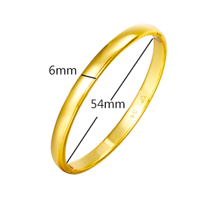 เครื่องประดับ52508 Xuping กำไลข้อมือ6มม. 24K ชุบทองเรียบ - Product Image 5