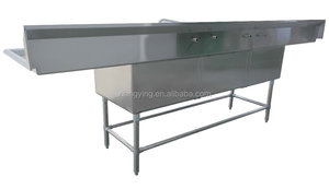 NSF approvazione di grandi <span class=keywords><strong>dimensioni</strong></span> in acciaio inox a tre vasche <span class=keywords><strong>lavello</strong></span> per cucina o agriturismo con profondo ciotole di commercio per il lavaggio - Product Image 5