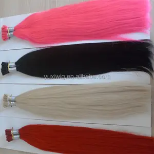 Wholesale virgin Brazilian human remy 1g stick i tip hair extensions colored