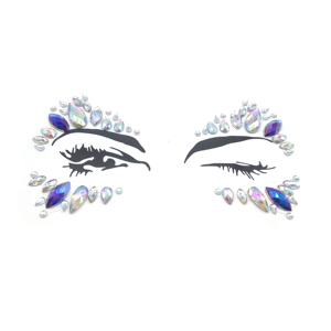 De la cara adhesiva de la joyería cuerpo pegatina de etiqueta engomada del tatuaje de la cara de cristal etiqueta engomada venta al por mayor - Product Image 1