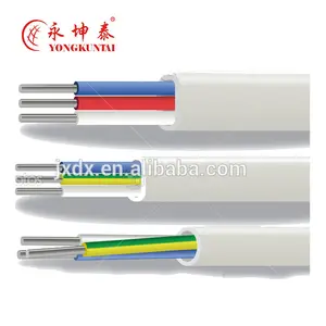 Alambre eléctrico plano 3 Core 3*1.5mm plano flexible cable eléctrico 2 núcleo cu CCA cable fábrica de Shenzhen Precio alambre eléctrico plano